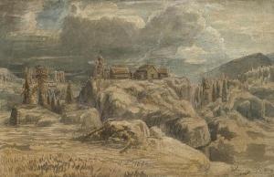 HERTERVIG Lars 1830-1902,Landscape with a Farm,1856,Grev Wedels NO 2010-11-29