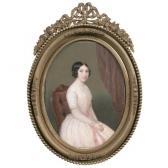 HERTRICH Michel 1811-1880,Portrait d'une jeune fille brune coiffée d'une nat,1848,Tajan 2022-03-24
