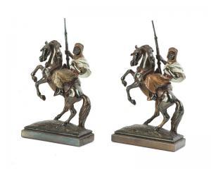 HERZEL Paul,Two Arabian horse and rider bookends,20th century,John Moran Auctioneers 2018-01-23