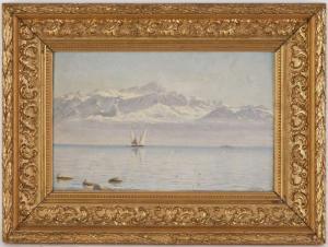 HERZOG Arthur 1862-1913,Barque sur le Lac Léman,Piguet CH 2012-09-26