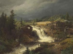 HERZOG Hermann 1832-1932,Norwegian Landscape,1870,Christie's GB 2014-05-22