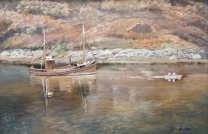 HESELTINE John 1923,Boat at Anchor in Sunny Bay,David Duggleby Limited GB 2023-01-14