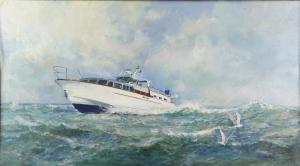 HESELTINE John 1923,power cruiser at sea,Ewbank Auctions GB 2020-12-10