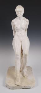 HESELTINE Richard 1914-2012,white plaster sculpture of a seated female nude,Reeman Dansie 2013-02-12