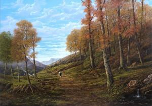 HESNER Michael 1944,Herbstliche Landschaft mit Wanderer,Scheublein Art & Auktionen DE 2021-05-14