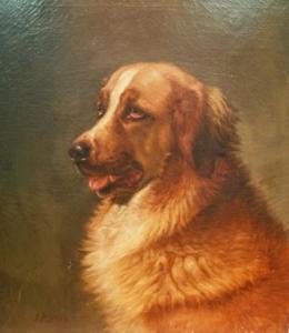 HESS John N 1800-1800,Portrait of a Saint Bernard,1887,William Doyle US 2007-02-13