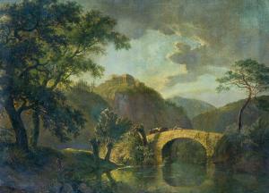 HESS Ludwig 1760-1800,Südliche Landschaft mit Fluss und griechischem Tem,1787,Leo Spik DE 2017-03-30