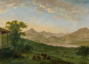 HESS Ludwig 1760-1800,Sicht von Vitznau auf Vierwaldstättersee mit Bürge,Beurret & Bailly 2019-03-20