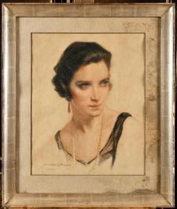 HESS Marcel 1878-1948,Portrait de la Comtesse Germaine de Beauffort,1928,Osenat FR 2023-09-30