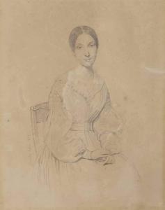 HESSE Alexandre 1806-1879,Portrait de jeune fille assise,1839,Christie's GB 2017-03-22