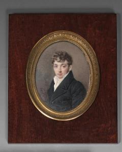 HESSE Henri Joseph 1781-1849,jeune homme aux cheveux bouclés,1809,Jean-Mark Delvaux FR 2021-04-15