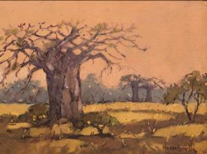 HESSELBARTH BERHNARD FRANZ 1903,Baobab Landscape,5th Avenue Auctioneers ZA 2016-12-04