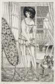 HETREAU Remy 1913-2007,Femme enfilant son porte-jarretelle,Ader FR 2010-10-15