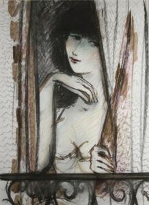 HETREAU Remy 1913-2007,Girl at the Balcony,De Veres Art Auctions IE 2010-06-15