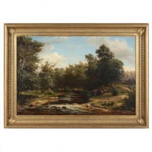 HETZEL George 1826-1899,Landscape with River,Leland Little US 2022-03-12