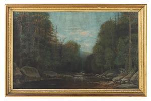 HETZEL George 1826-1899,Woodland Stream,New Orleans Auction US 2022-10-08
