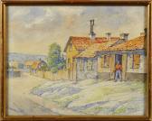 HEURLIN Erland 1865-1947,Motiv frånStockholm-Mejtens gränd,Stadsauktion Frihamnen SE 2011-04-19