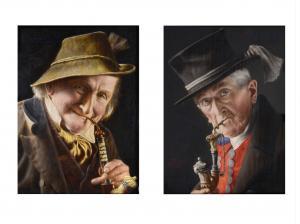 HEUSER Carl 1827-1892,MAN SMOKING A PIPE WEARING A BEIGE HAT; MAN SMOKIN,Dreweatts GB 2022-12-02
