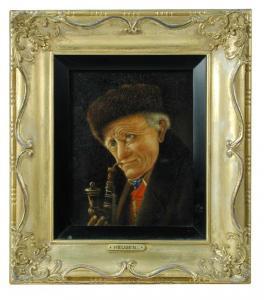 HEUSER Christian 1862-1942,Portrait of an elderly gentleman smoking a pipe,Cheffins GB 2016-09-07
