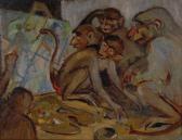 HEUSER Werner 1880-1964,Le scimmiette pittrici,Antonina IT 2009-10-14