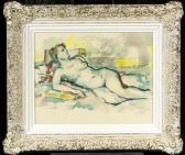 HEUSSLER Ernst Georg 1903-1982,A reclining female nude,1939,Galerie Koller CH 2010-03-22