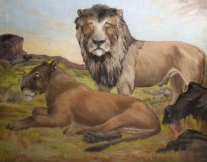HEWARD B 1900-1900,Lion & Lioness,Hindman US 2012-09-19