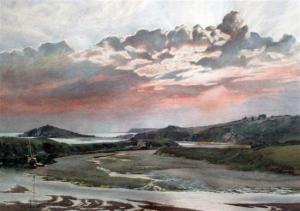 HEWETT Frank 1800-1900,Coastal landscape at sunset,1910,Gorringes GB 2012-02-01