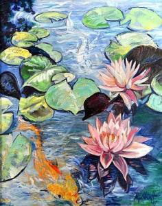 HEWETT Nigel,Koi Fish and Water Lilies,Strauss Co. ZA 2014-04-23