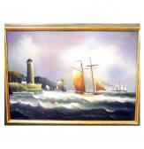 HEWITT David,Marine scene with sailing boats and steamships on ,1830,Jim Railton 2009-07-17