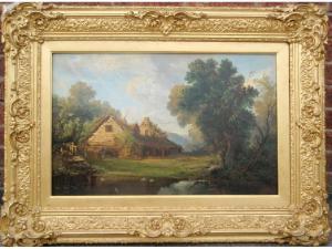 HEWITT H,Cottages by a mill pond,1853,Golding Young & Co. GB 2009-08-05