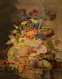 HEWLETT James 1768-1836,Fruit and Flowers on a Stone Ledge,Simon Chorley Art & Antiques 2023-06-27