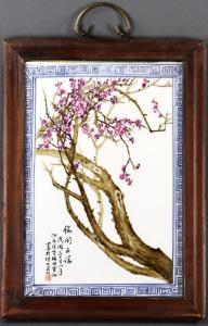 HEXIAN Zhushan Bayou Tian,Chinese Famille Rose porcelain plaque,Kaminski & Co. US 2019-06-01