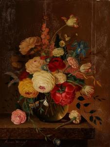 HEYDEN ARTHUR 1940-1960,A still life study of flowers in a glass vase, sta,Duke & Son GB 2016-04-14