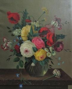 HEYDEN ARTHUR 1940-1960,Still life with vase of summer flowers,Wotton GB 2021-08-31
