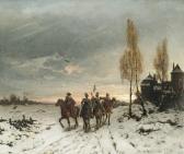 HEYDENDAHL Joseph Friedrich N.,Wintry landscape with soldiers on horseback at a c,Nagel 2015-02-25