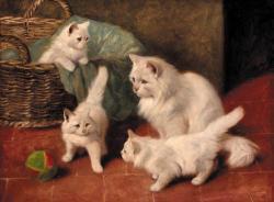 HEYER Arthur 1872-1931,A family of cats at play,Christie's GB 2001-02-08