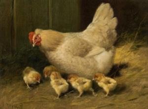 HEYER Arthur 1872-1931,Mother hen and her chickens,im Kinsky Auktionshaus AT 2018-04-24