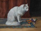 HEYER Arthur 1872-1931,Weiße Katze mit Spielzeug,Auktionshaus Dr. Fischer DE 2021-12-11