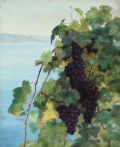 HEYERDAHL Catharine L.M 1861-1952,Blue grapes overlooking the sea,1911,Bruun Rasmussen DK 2020-05-25
