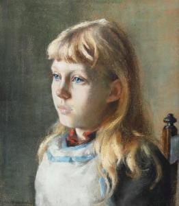 HEYERDAHL Catharine L.M 1861-1952,Portrait of a young girl,1890,Bruun Rasmussen DK 2022-03-21