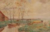 HEYERMAN H,Cattle on a riverbank,1908,Burstow and Hewett GB 2009-09-23