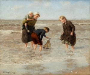 HEYLIGERS Hendrik 1877-1967,Children playing in the surf,Venduehuis NL 2023-05-23