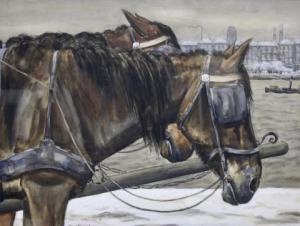 HEYNSIUS Kees 1890-1981,Paarden aan de Maasboulevard (Noordereiland en rec,Venduehuis NL 2022-10-11