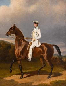 HEYRAULD Louis Robert,Portrait of a gentleman in a white suit on horseba,1846,Sotheby's 2021-12-16