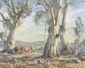 HEYSEN Hans 1877-1968,A drover and cattle, Ambleside,1951,Christie's GB 2014-10-30