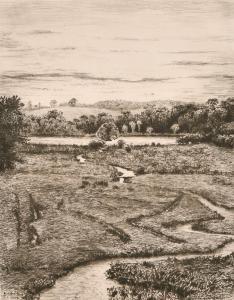 HEYWOOD MAUNOIR SUMNER George 1853-1940,'Alresford Pond', a stream meandering t,1924,John Nicholson 2021-06-23