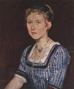 Hiasl Mathias 1894-1933,Girl in blue traditional Tracht dress,Palais Dorotheum AT 2011-09-22