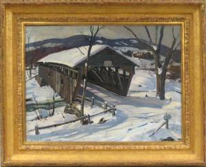Hibbard Aldro Thompson 1886-1972,covered bridge in winter,CRN Auctions US 2017-04-30