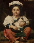 HIBBERT C,A little girl holding a cat,Bonhams GB 2009-01-11