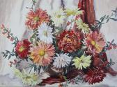 HIBBERT Phyllis I 1903-1971,Still life of summer blooms held in a vase,Morphets GB 2021-10-16